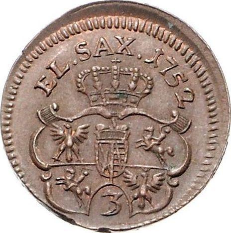 Reverso 1 grosz 1752 "de corona" - valor de la moneda  - Polonia, Augusto III