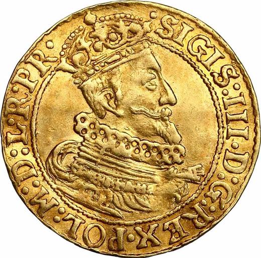 Аверс монеты - Дукат 1628 года SB "Гданьск" - цена золотой монеты - Польша, Сигизмунд III Ваза