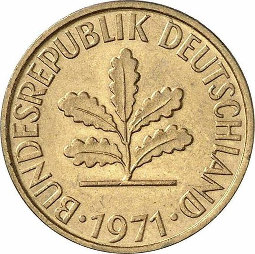 Реверс монеты - 5 пфеннигов 1971 года G - цена  монеты - Германия, ФРГ