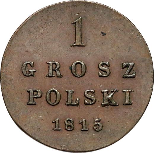 Reverso 1 grosz 1815 IB "Cola larga" Reacuñación - valor de la moneda  - Polonia, Zarato de Polonia