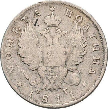 Anverso Poltina (1/2 rublo) 1811 СПБ ФГ "Águila con alas levantadas" - valor de la moneda de plata - Rusia, Alejandro I