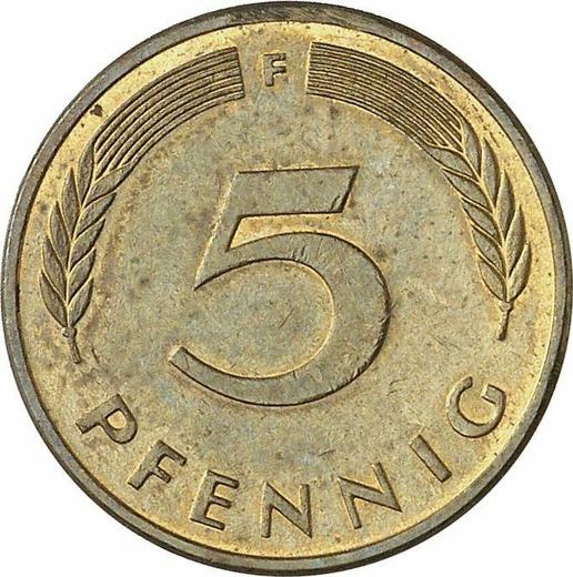 Аверс монеты - 5 пфеннигов 1990 года F - цена  монеты - Германия, ФРГ