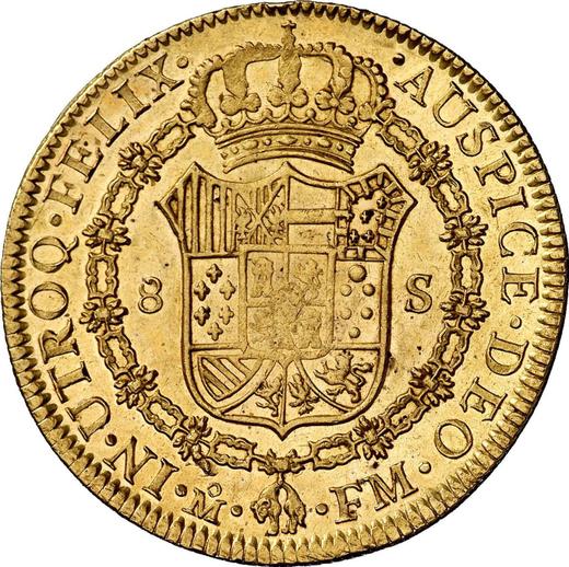 Реверс монеты - 8 эскудо 1801 года Mo FM - цена золотой монеты - Мексика, Карл IV