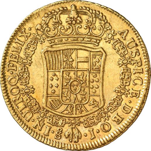 Rewers monety - 4 eskudo 1763 So J "Typ 1763-1764" - cena złotej monety - Chile, Karol III