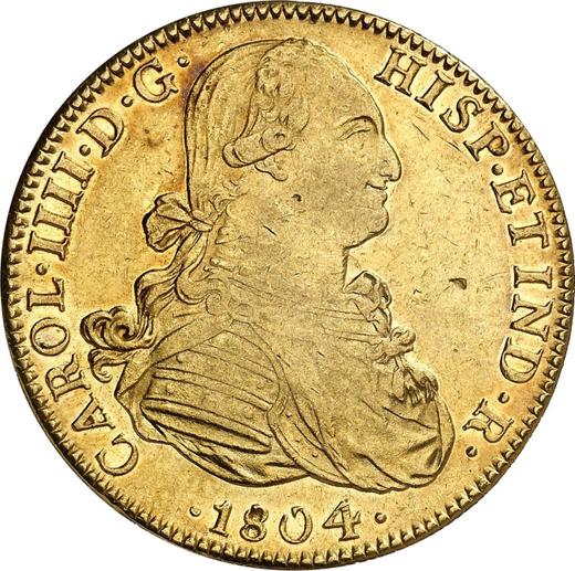 Anverso 8 escudos 1804 Mo TH - valor de la moneda de oro - México, Carlos IV