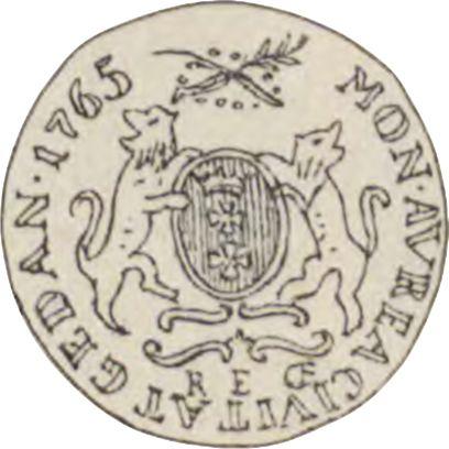 Rewers monety - PRÓBA Dukat 1765 REOE "Gdański" Cyna - cena  monety - Polska, Stanisław II August