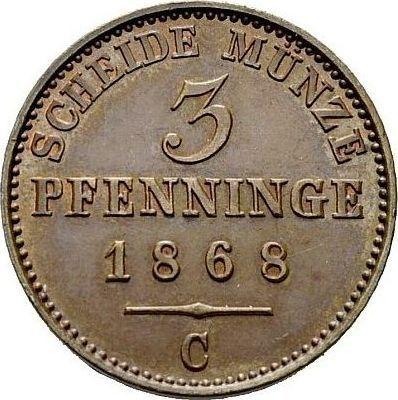 Reverso 3 Pfennige 1868 C - valor de la moneda  - Prusia, Guillermo I