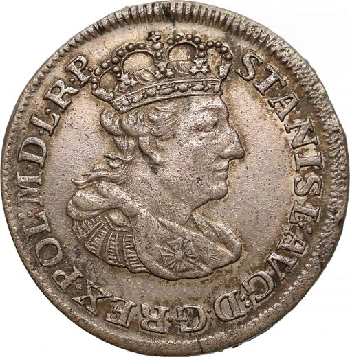 Anverso Szostak (6 groszy) 1764 REOE "de Gdansk" - valor de la moneda de plata - Polonia, Estanislao II Poniatowski