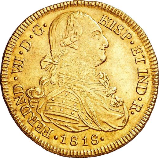 Аверс монеты - 8 эскудо 1818 года P FM - цена золотой монеты - Колумбия, Фердинанд VII
