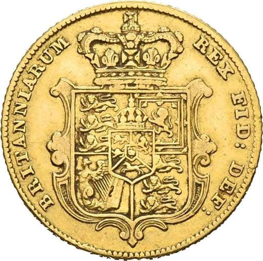 Reverso Medio soberano 1827 - valor de la moneda de oro - Gran Bretaña, Jorge IV