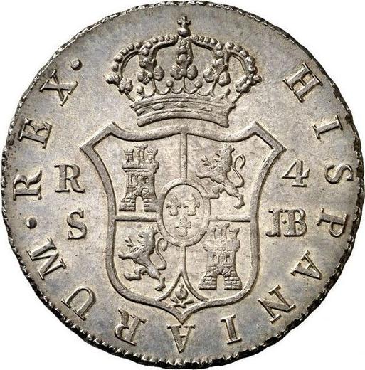 Revers 4 Reales 1832 S JB - Silbermünze Wert - Spanien, Ferdinand VII