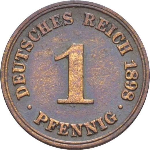 Аверс монеты - 1 пфенниг 1898 года A "Тип 1890-1916" - цена  монеты - Германия, Германская Империя