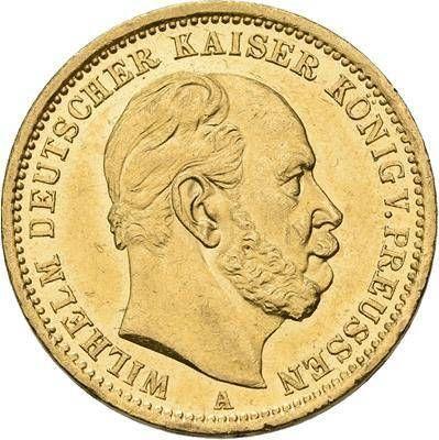 Awers monety - 20 marek 1875 A "Prusy" - cena złotej monety - Niemcy, Cesarstwo Niemieckie