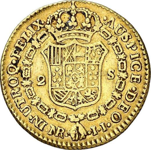 Реверс монеты - 2 эскудо 1794 года NR JJ - цена золотой монеты - Колумбия, Карл IV