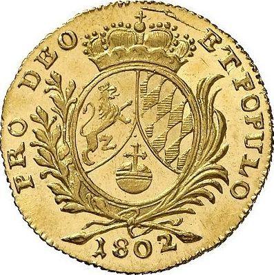 Реверс монеты - Дукат 1802 года - цена золотой монеты - Бавария, Максимилиан I