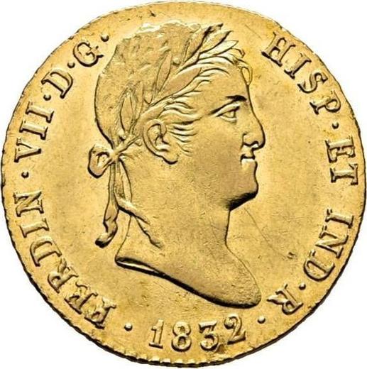 Awers monety - 2 escudo 1832 S JB - cena złotej monety - Hiszpania, Ferdynand VII
