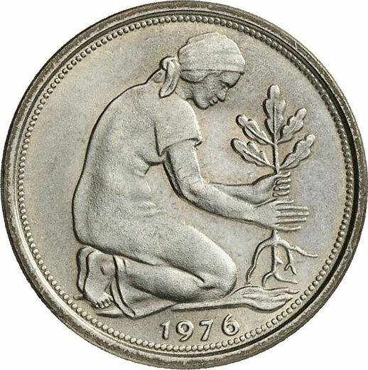 Реверс монеты - 50 пфеннигов 1976 года F - цена  монеты - Германия, ФРГ