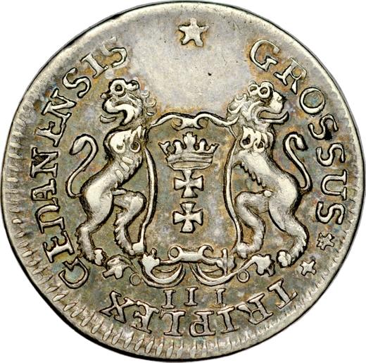 Rewers monety - Trojak 1755 "Gdański" Czyste srebro - cena srebrnej monety - Polska, August III