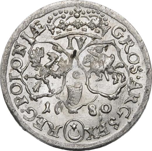 Rewers monety - Szóstak 1680 C TLB "Typ 1680-1683" - cena srebrnej monety - Polska, Jan III Sobieski