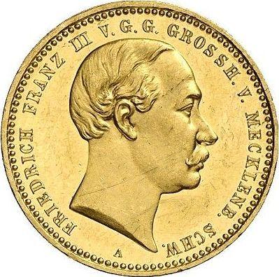 Аверс монеты - 10 марок 1890 года A "Мекленбург-Шверин" - цена золотой монеты - Германия, Германская Империя