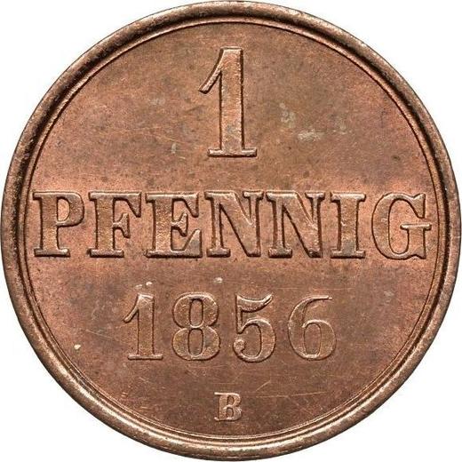Реверс монеты - 1 пфенниг 1856 года B - цена  монеты - Ганновер, Георг V