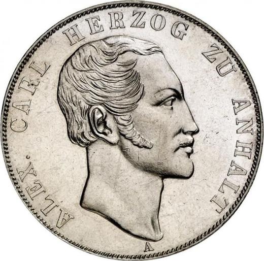 Anverso 2 táleros 1840 A - valor de la moneda de plata - Anhalt-Bernburg, Alejandro Carlos