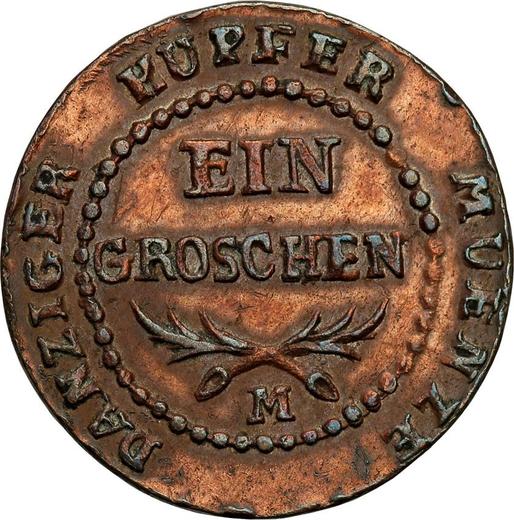 Rewers monety - 1 grosz 1809 M "Danzig" Miedź - cena  monety - Polska, Wolne Miasto Gdańsk