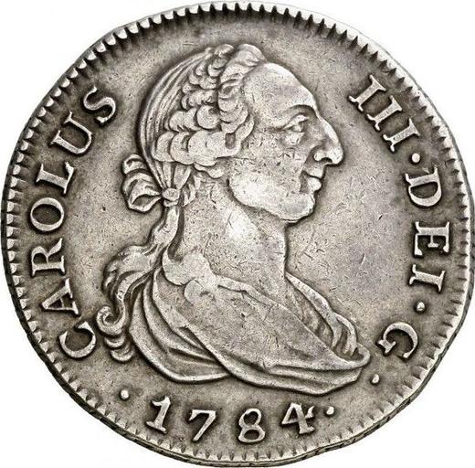 Avers 4 Reales 1784 M JD - Silbermünze Wert - Spanien, Karl III