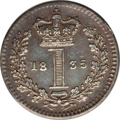Reverso Penique 1835 "Maundy" - valor de la moneda de plata - Gran Bretaña, Guillermo IV