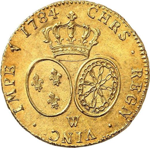 Реверс монеты - Двойной луидор 1784 года W Лилль - цена золотой монеты - Франция, Людовик XVI
