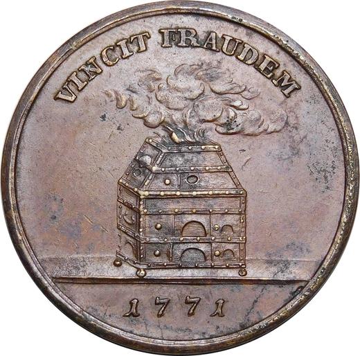 Rewers monety - PRÓBA Półtalar 1771 Miedź - cena  monety - Polska, Stanisław II August
