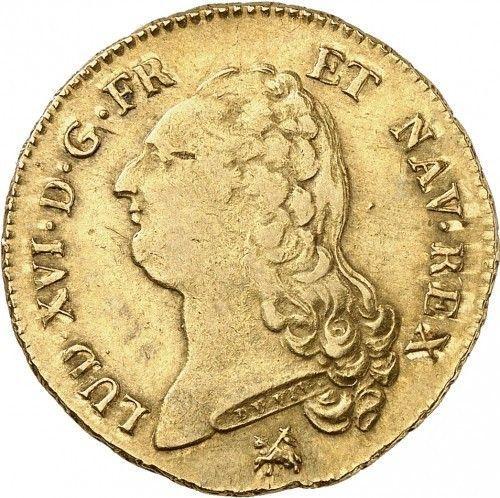 Аверс монеты - Двойной луидор 1791 года B Руан - цена золотой монеты - Франция, Людовик XVI