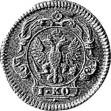 Reverso Prueba 1 kopek 1755 "Monograma de Isabel" Águila en el marco redondo - valor de la moneda  - Rusia, Isabel I
