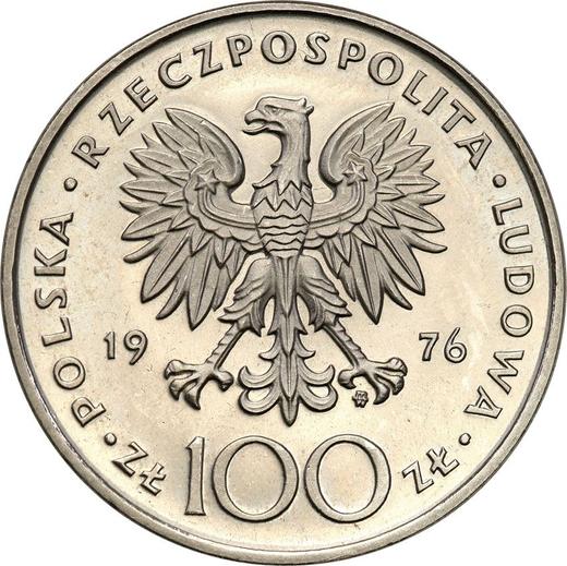 Аверс монеты - Пробные 100 злотых 1976 года MW "Казимир Пулавский" Никель - цена  монеты - Польша, Народная Республика