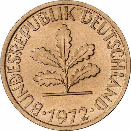 Reverso 2 Pfennige 1972 D - valor de la moneda  - Alemania, RFA