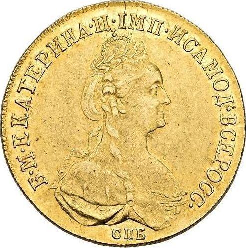 Awers monety - 10 rubli 1778 СПБ - cena złotej monety - Rosja, Katarzyna II