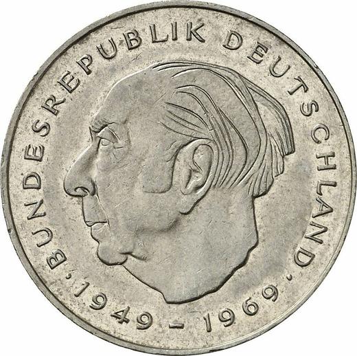 Аверс монеты - 2 марки 1983 года F "Теодор Хойс" - цена  монеты - Германия, ФРГ
