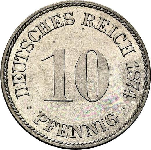 Anverso 10 Pfennige 1874 F "Tipo 1873-1889" - valor de la moneda  - Alemania, Imperio alemán