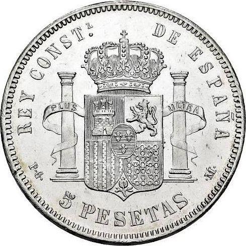 Rewers monety - 5 peset 1892 PGM "Typ 1892-1894" - cena srebrnej monety - Hiszpania, Alfons XIII