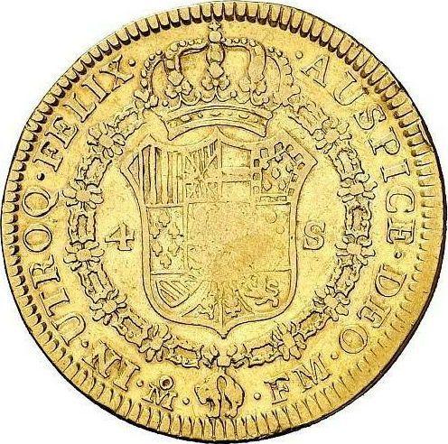 Реверс монеты - 4 эскудо 1801 года Mo FM - цена золотой монеты - Мексика, Карл IV