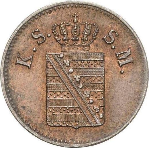 Аверс монеты - 1 пфенниг 1854 года F - цена  монеты - Саксония-Альбертина, Фридрих Август II