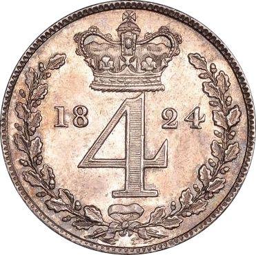 Rewers monety - 4 pensy 1824 "Maundy" - cena srebrnej monety - Wielka Brytania, Jerzy IV