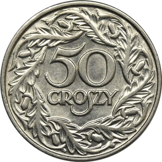 Reverse 50 Groszy 1923 WJ - Poland, II Republic