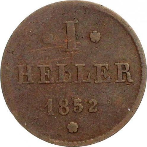 Revers Heller 1852 - Münze Wert - Hessen-Darmstadt, Ludwig III