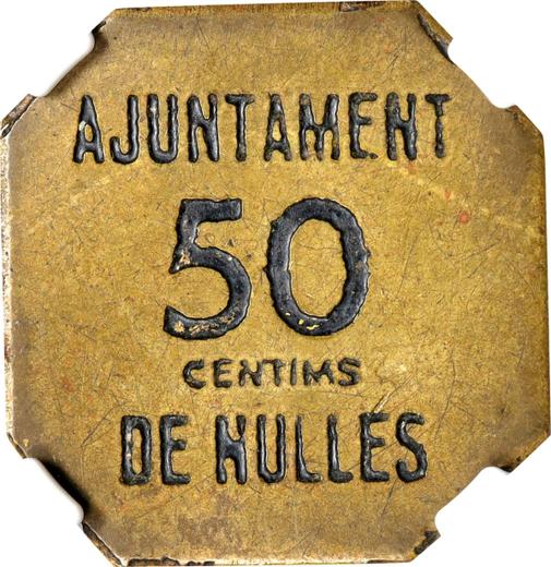 Anverso 50 céntimos Sin fecha (1936-1939) "Nulles" - valor de la moneda  - España, II República