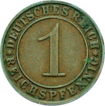 Obverse 1 Reichspfennig 1930 D -  Coin Value - Germany, Weimar Republic