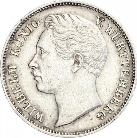 Obverse 1/2 Gulden 1862 - Silver Coin Value - Württemberg, William I