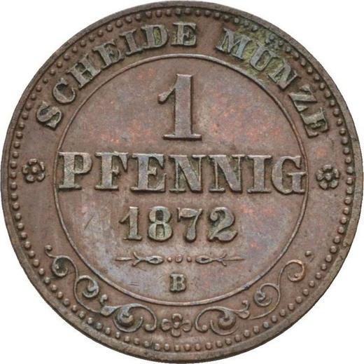 Reverso 1 Pfennig 1872 B - valor de la moneda  - Sajonia, Juan