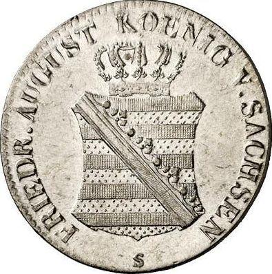 Аверс монеты - 1/12 талера 1825 года S - цена серебряной монеты - Саксония-Альбертина, Фридрих Август I
