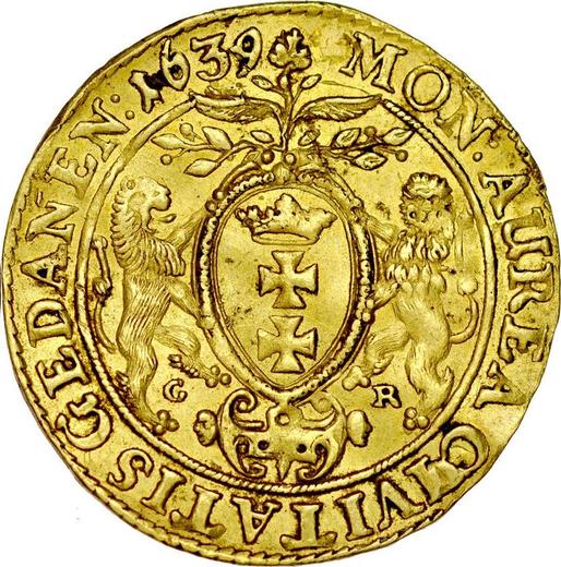 Реверс монеты - Дукат 1639 года GR "Гданьск" - цена золотой монеты - Польша, Владислав IV